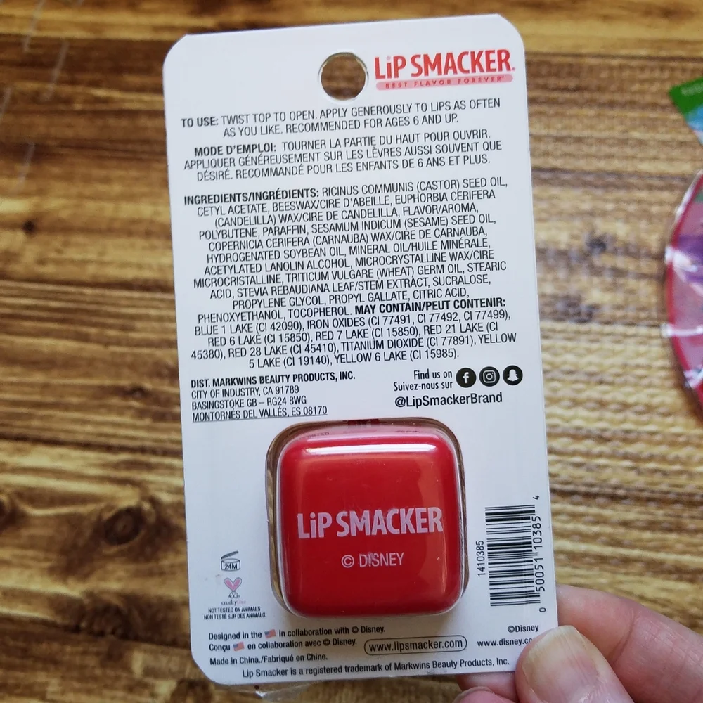 Disney Lip Smacker Key Chain Ring Bag Charm Lip Gloss Chapatick Princess Mickey